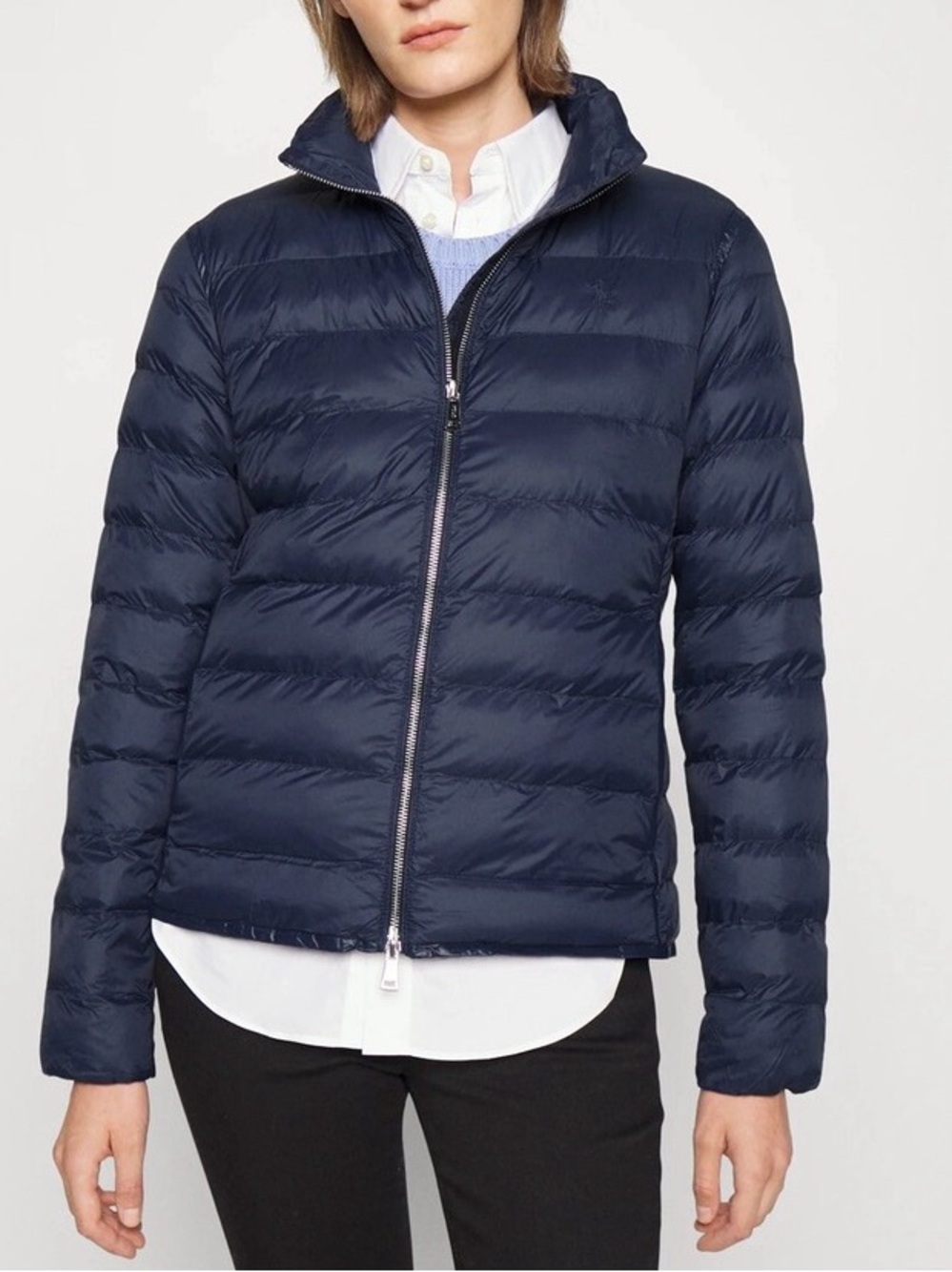 Polo Ralph Lauren Packable Insulated Quilted Puffer Jacket Blue Fits Like XL